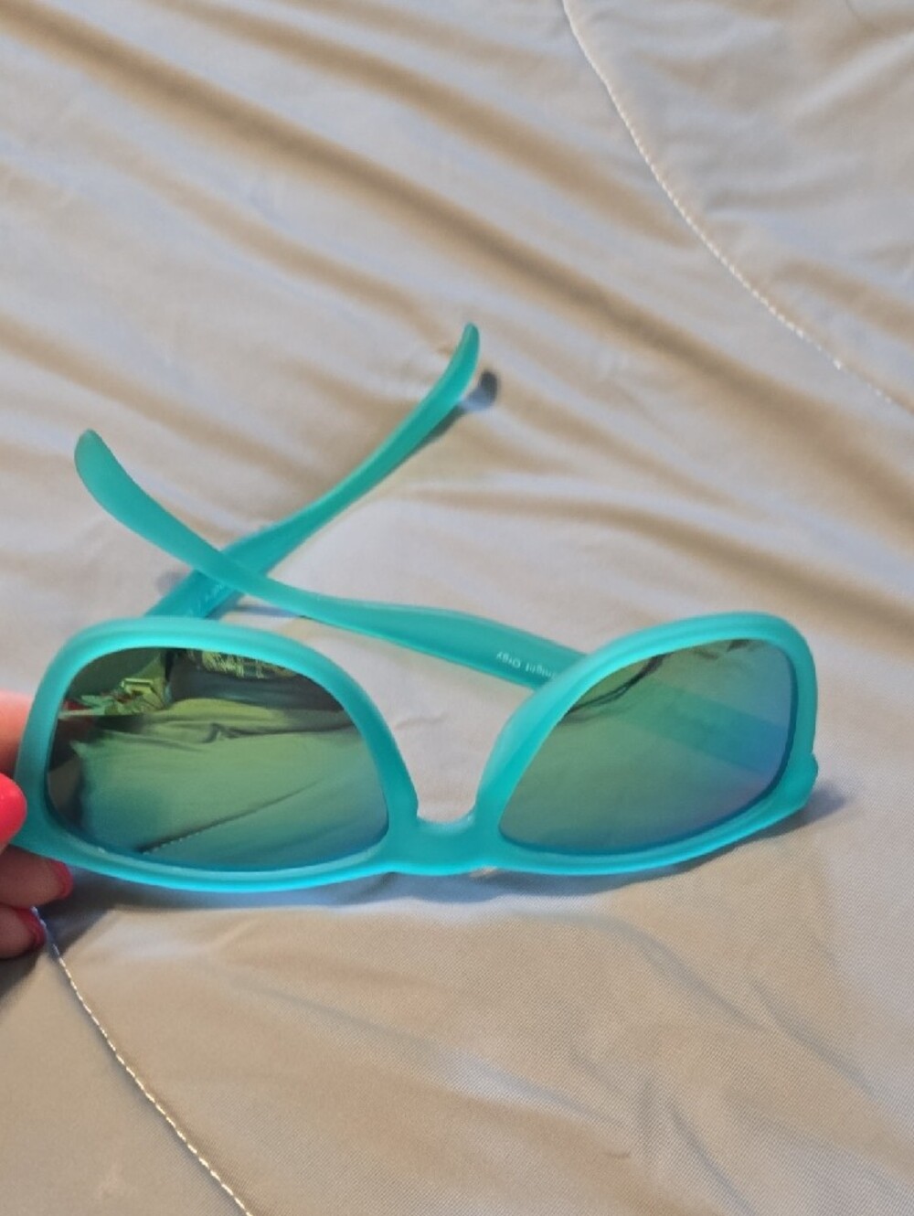 Goodr Matte Frame Sunglasses with Yellow-Green Mirrored Lenses. - Picture 6 of 7